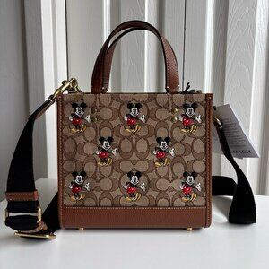 NWT COACH DISNEY X DEMPSEY TOTE 22 WITH MICKEY MOUSE PRINT